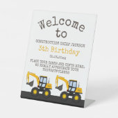 Construction Truck Birthday | Personalized Décor Sockelschild (Vorderseite)