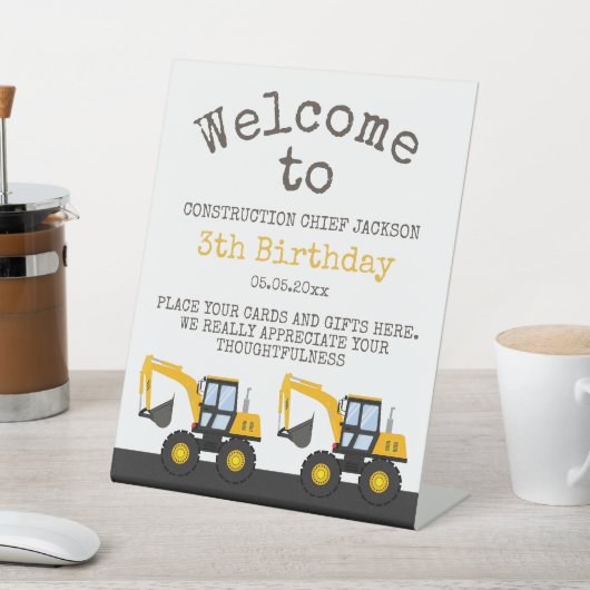 Construction Truck Birthday | Personalized Décor Sockelschild (In SItu)