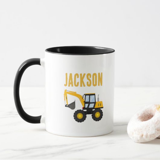 Construction Truck Birthday | Personalized Décor Tasse (Mit Donut)