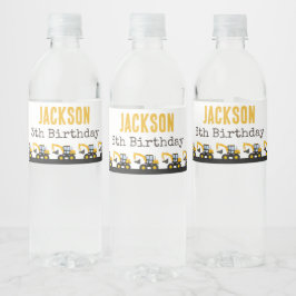 Construction Truck Birthday | Personalized Décor Wasserflaschenetikett