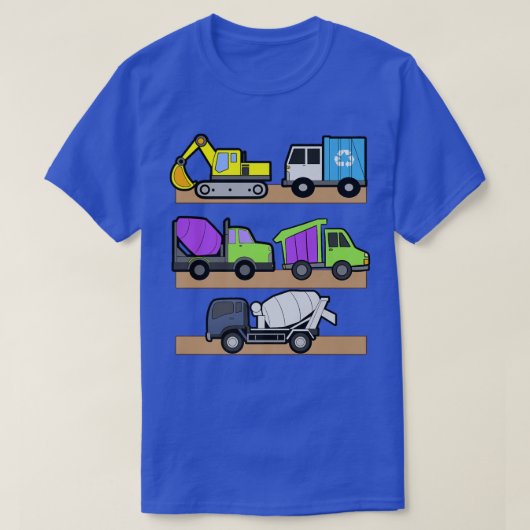 Construction Truck Excavator Concrete Mixer Dump T T-Shirt (Design vorne)