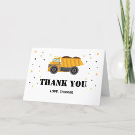 Construction truck excavator Thank you card Dankeskarte