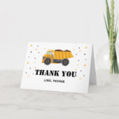 Construction truck excavator Thank you card Dankeskarte (Vorderseite)