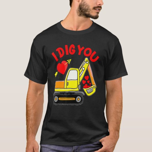 Construction Truck I Dig You Valentines Day Toddle T-Shirt (Vorderseite)