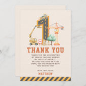 Construction Trucks Birthday Party Dankeskarte (Vorne/Hinten)