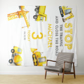 Construction Trucks Birthday Photo backdrop Wandteppich (Beispiel (Horizontal))