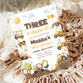 Construction Trucks Boy Dirty 3RD-Y Third Birthday Einladung