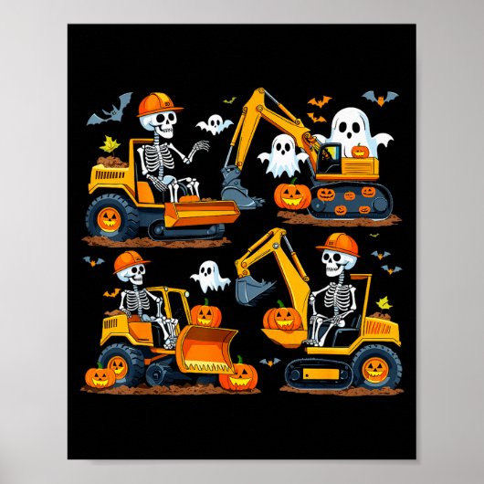 Construction Trucks Halloween Costume Soky Excavat Poster (Vorne)