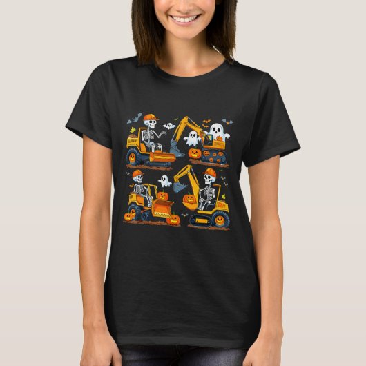 Construction Trucks Halloween Costume Soky Excavat T-Shirt (Vorderseite)