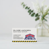 Construction Trucks Illustration Visitenkarte (Stehend Vorderseite)