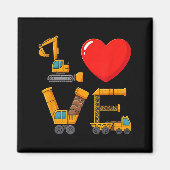 Construction Valentine Love Spelled With Trucks Ex Magnet (Vorne)