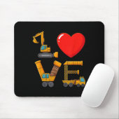 Construction Valentine Love Spelled With Trucks Ex Mousepad (Mit Mouse)