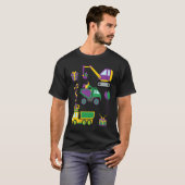 Construction Vehicle Mardi Gras Toddlers Boys T-Shirt (Vorne ganz)