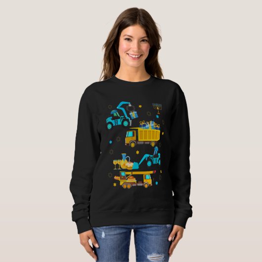 Construction Vehicle Menorah Hanukkah Chanukah Tod Sweatshirt (Vorne ganz)