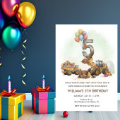 Construction Vehicles 5th Birthday Invitation Einladung