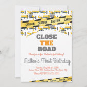 Construction Vehicles Birthday Dump Big One Einladung (Vorderseite)