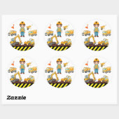 Construction Vehicles Birthday Party Sticker (Blatt)