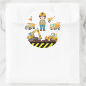 Construction Vehicles Birthday Party Sticker (Tasche)