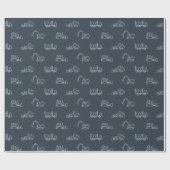 Construction Vehicles Builder Boy Truck Dark Blue Geschenkpapier (Flach)