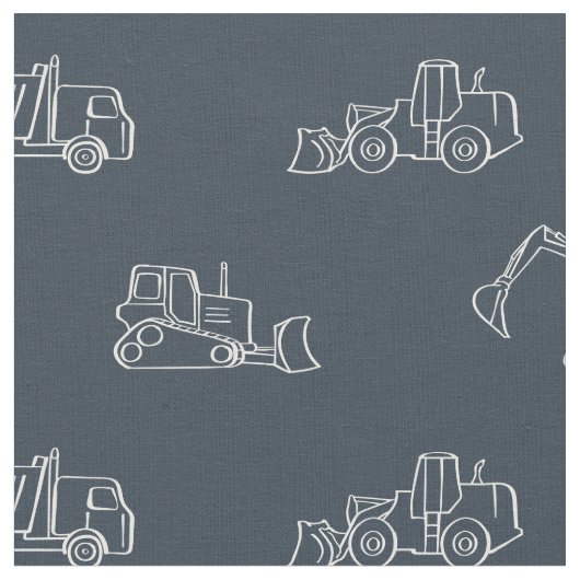 Construction Vehicles Builder Boy Truck Dark Blue Stoff (Nahaufnahme)