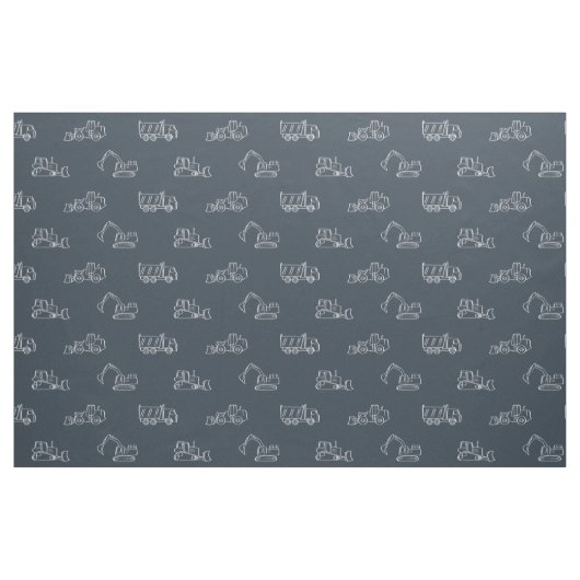 Construction Vehicles Builder Boy Truck Dark Blue Stoff (Fat Quarter (45,7 x 55,9 cm))