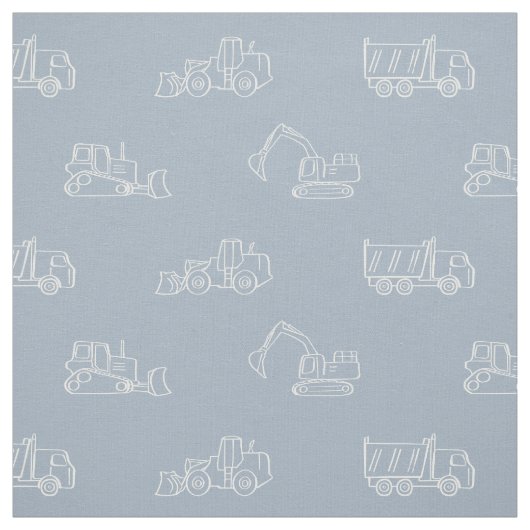 Construction Vehicles Builder Boy Truck Light Blue Stoff (Muster)