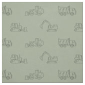 Construction Vehicles Builder Boy Truck Sage Green Stoff (Muster)