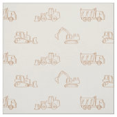 Construction Vehicles Builder Cute Boy Truck Beige Stoff (Muster)