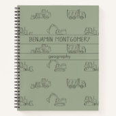 Construction Vehicles Truck School Boys Name Sage Notizblock (Vorderseite)