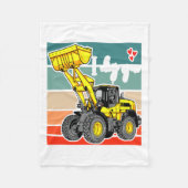 Construction Vehicles Valentines Hearts Excavator Fleecedecke (Vorderseite)