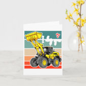 Construction Vehicles Valentines Hearts Excavator  Karte (Gelbe Blume)
