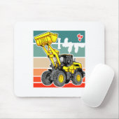 Construction Vehicles Valentines Hearts Excavator  Mousepad (Mit Mouse)