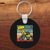Construction Vehicles Valentines Hearts Excavator  Schlüsselanhänger (Vorderseite)