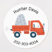 Construction Waterproof Circle Sticker Name Labels (Design 1)