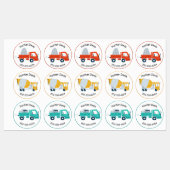 Construction Waterproof Circle Sticker Name Labels (Blatt)