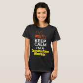 Construction Worker Hard Hat Safety Vest Keep Calm T-Shirt (Vorne ganz)