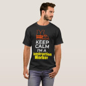 Construction Worker Hard Hat Safety Vest Keep Calm T-Shirt (Vorne ganz)