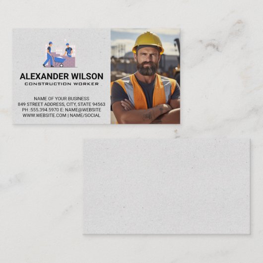Construction Worker | Home Builders Visitenkarte (Vorne/Hinten)