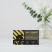 Construction Worker on Roof | General Contractor Visitenkarte (Stehend Vorderseite)