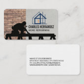 Construction Worker on Roof | General Contractor Visitenkarte (Vorne/Hinten)