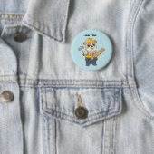 Construction worker pull dog  Kids Valentine Button (Beispiel)