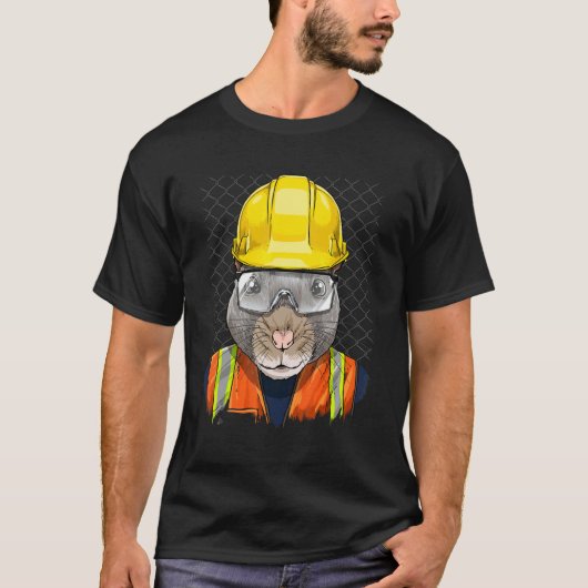 Construction Worker Rat Laborer Garbage Animal Rat T-Shirt (Vorderseite)