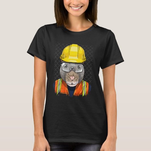 Construction Worker Rat Laborer Garbage Animal Rat T-Shirt (Vorderseite)