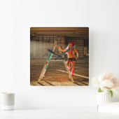 Construction Worker Sexy Quadratische Wanduhr (Zuhause)