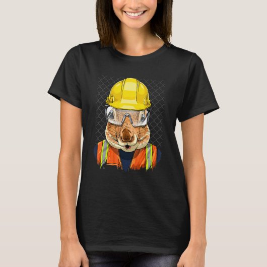 Construction Worker Squirrel Laborer Animal Squirr T-Shirt (Vorderseite)