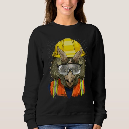 Construction Worker Triceratops Dino Laborer Dinos Sweatshirt (Vorderseite)
