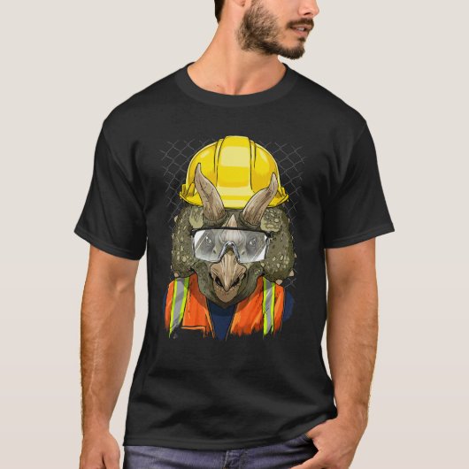 Construction Worker Triceratops Dino Laborer Dinos T-Shirt (Vorderseite)
