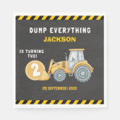 "Construction Zone Party – Dump Truck 2nd Birthday Serviette (Vorderseite)