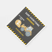 "Construction Zone Party – Dump Truck 2nd Birthday Serviette (Ecke)