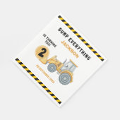 "Construction Zone Party – Dump Truck 2nd Birthday Serviette (Ecke)